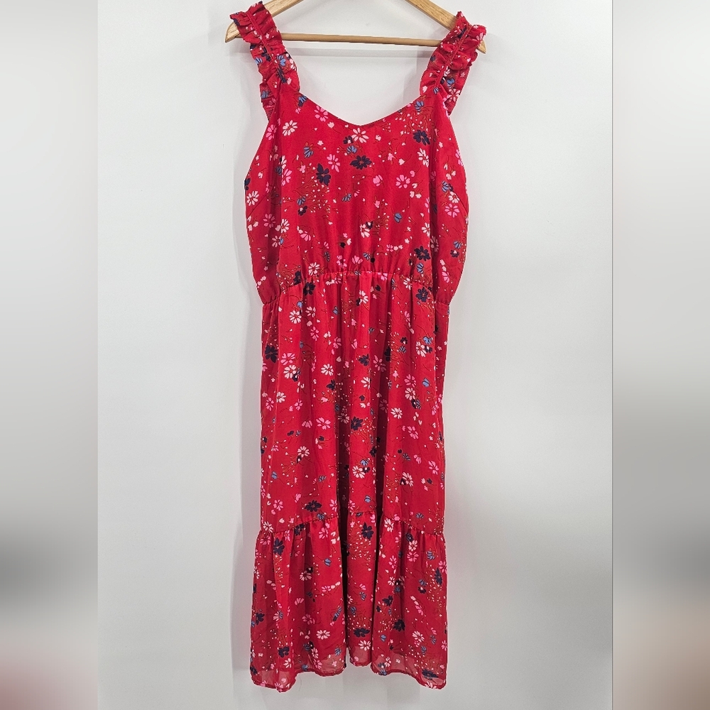 Red Floral Dress Size 2X